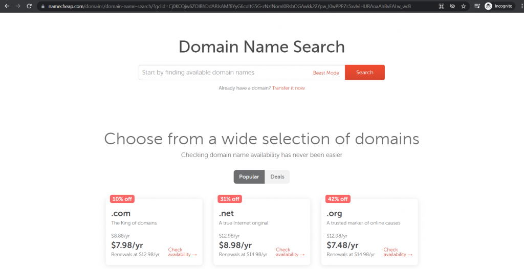 how to choose a domain name